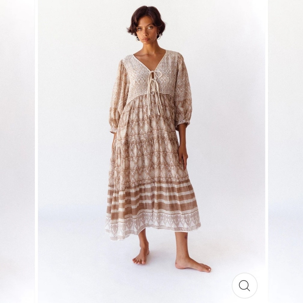 Daughters of India Jasmine Midi Dress, Size Large, NWT